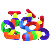 Plush Multi-Color T-Toys With Squeakers